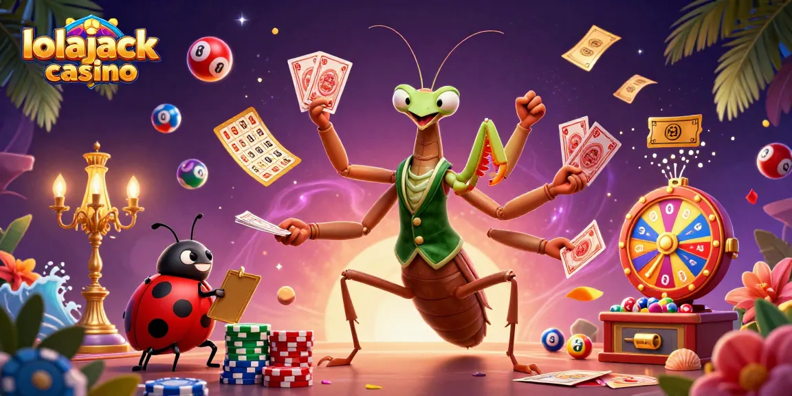 Experience the excitement of lolajack casino with this vibrant illustration showcasing thrilling gaming elements and characters.